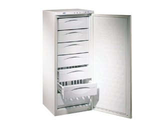 Armario congelador vertical con cajón estante
